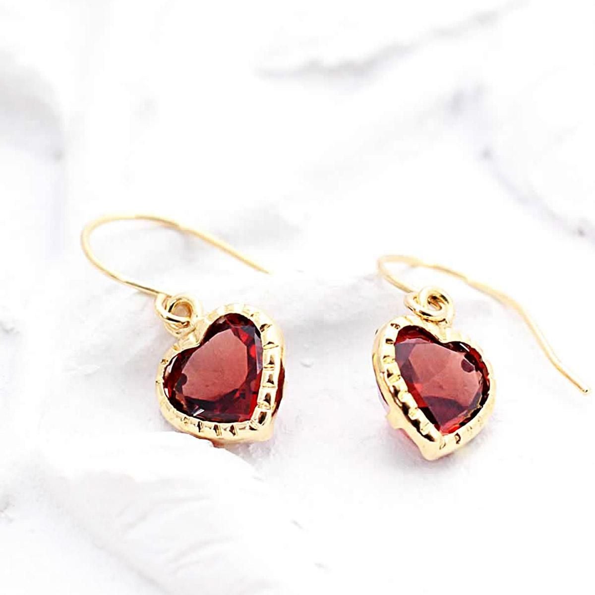K18YG ガーネット ハートフックピアス_02