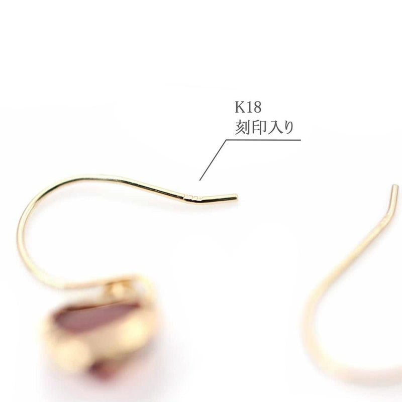 K18YG ガーネット ハートフックピアス_05