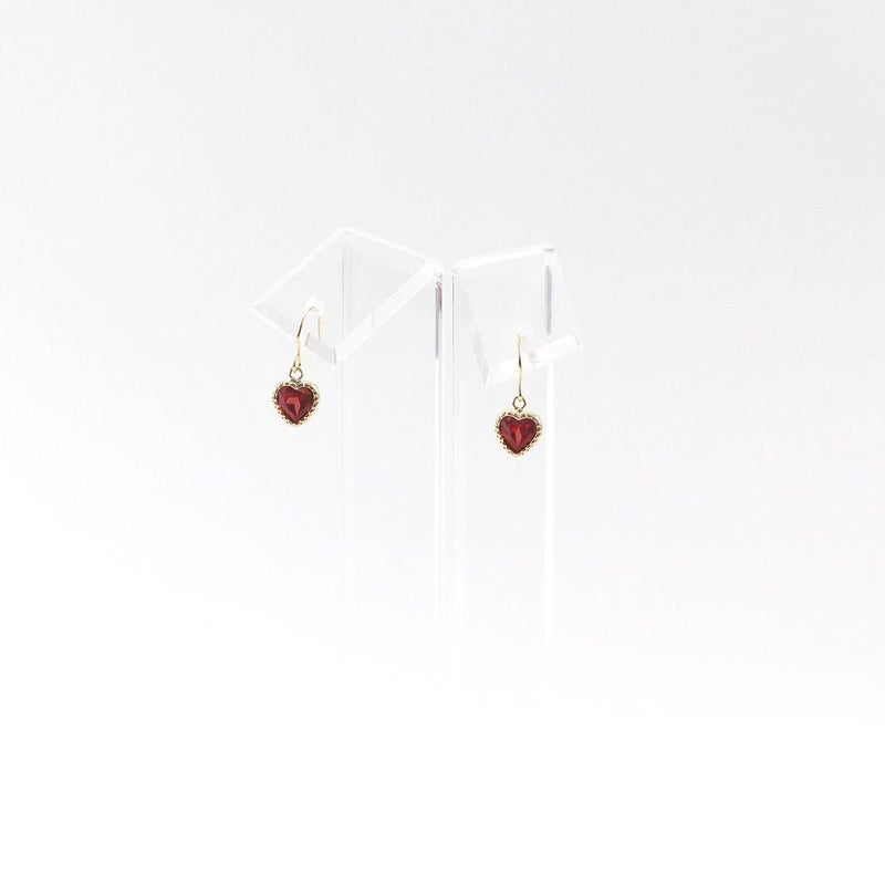 K18YG ガーネット ハートフックピアス_09