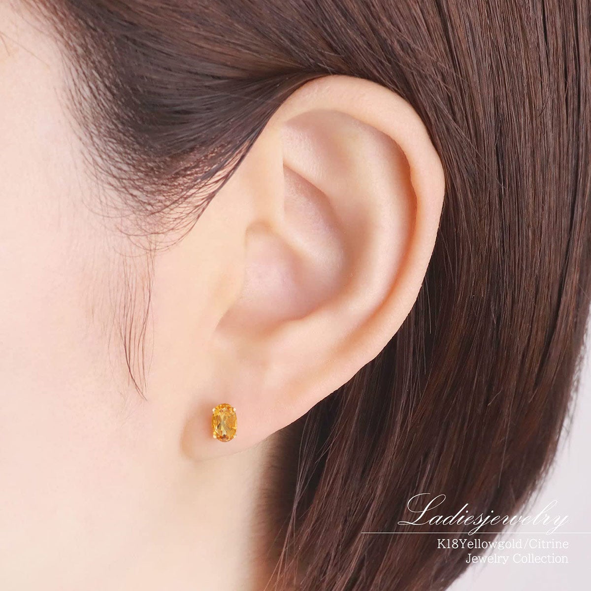 K18YG シトリンピアス  11月誕生石_10