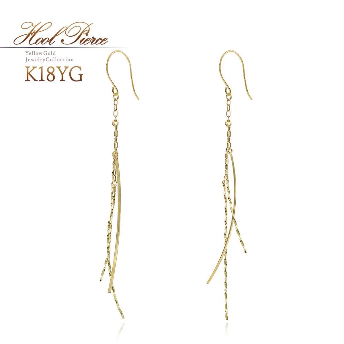 K18YG ロング フックピアス_01