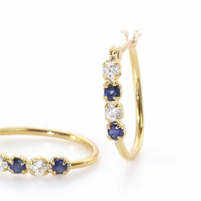 K18YG サファイア フープピアス 9月誕生石_03