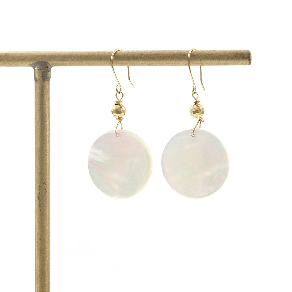 K18YG 白蝶貝 フックピアス_13