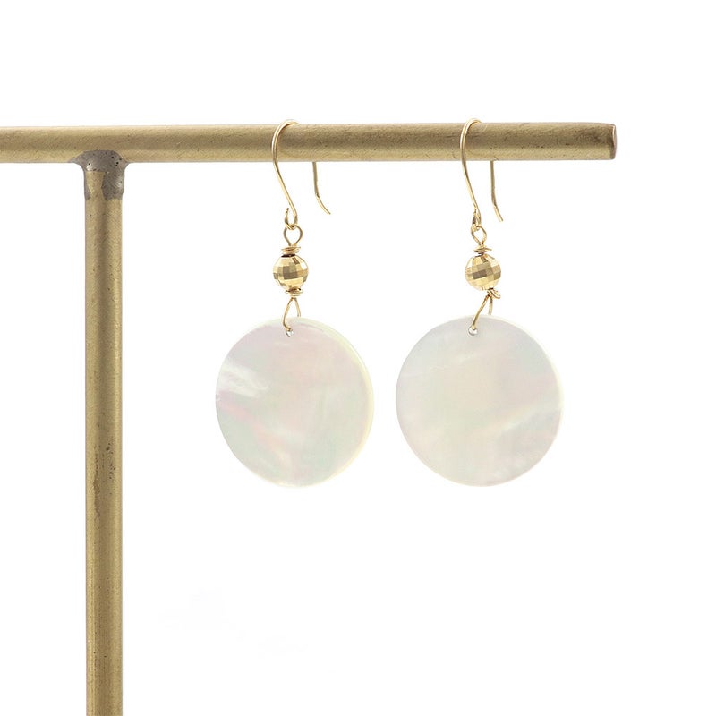 K18YG 白蝶貝 フックピアス_13