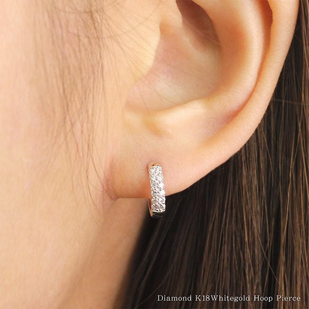 K18WG ダイヤモンド フープピアス_10