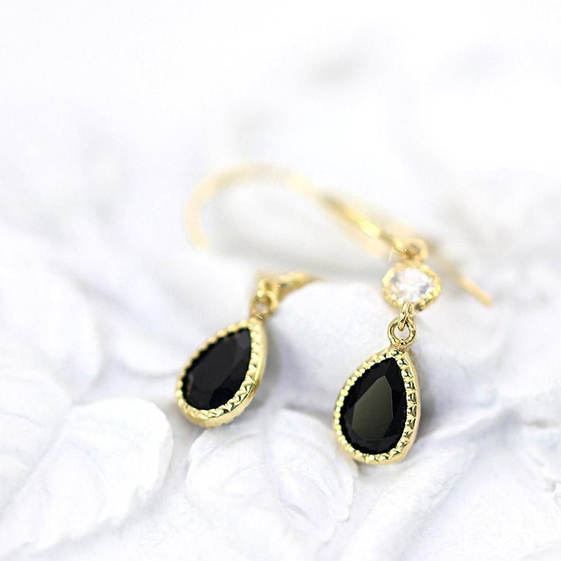 K18YG オニキス ティアドロップ フックピアス_03