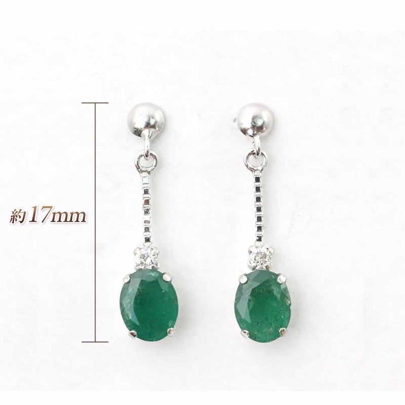 K18WG エメラルド＆ダイヤモンド ピアス_03