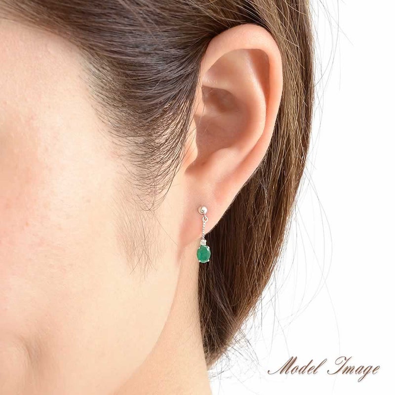 K18WG エメラルド＆ダイヤモンド ピアス_05