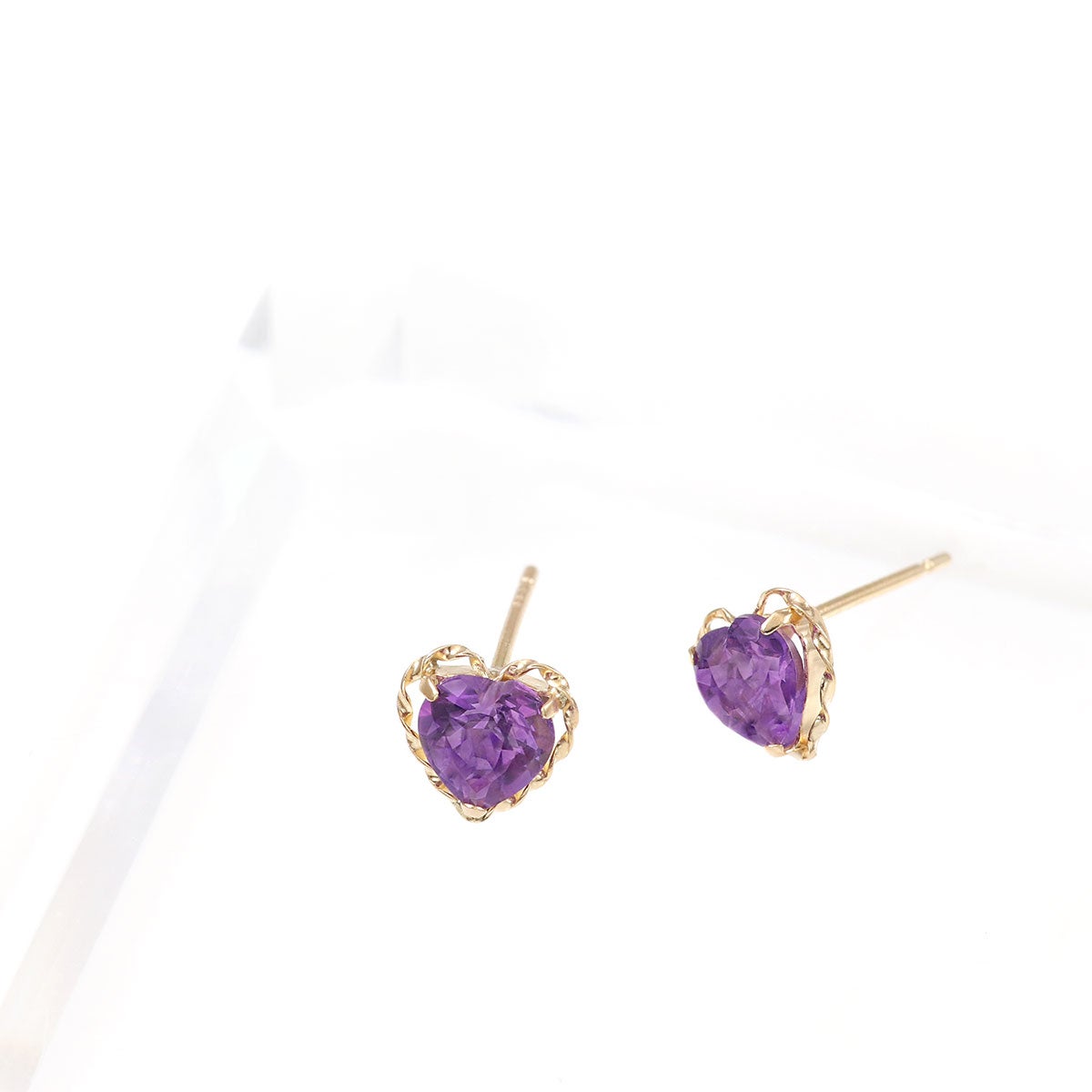 K18YG アメジスト ハートピアス_02