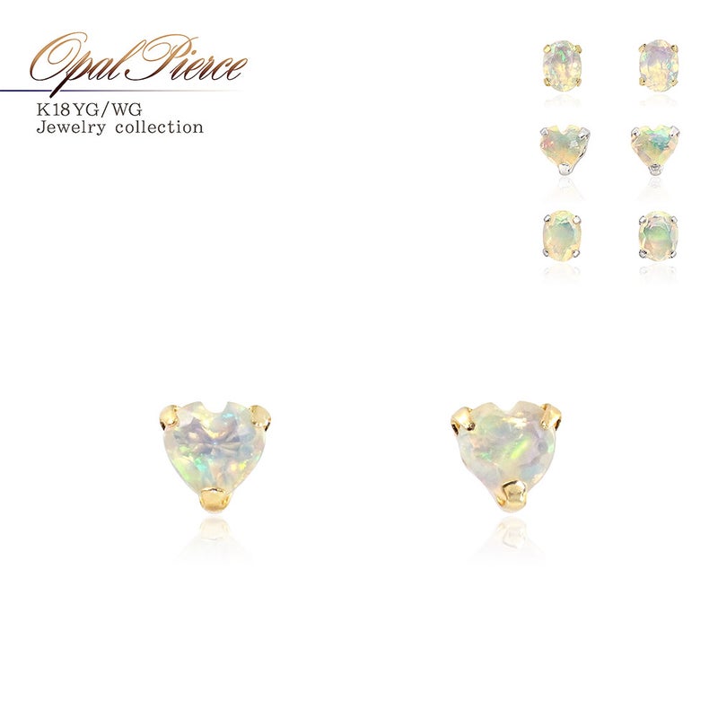 K18 エチオピア産オパール ピアス 10月の誕生石_01