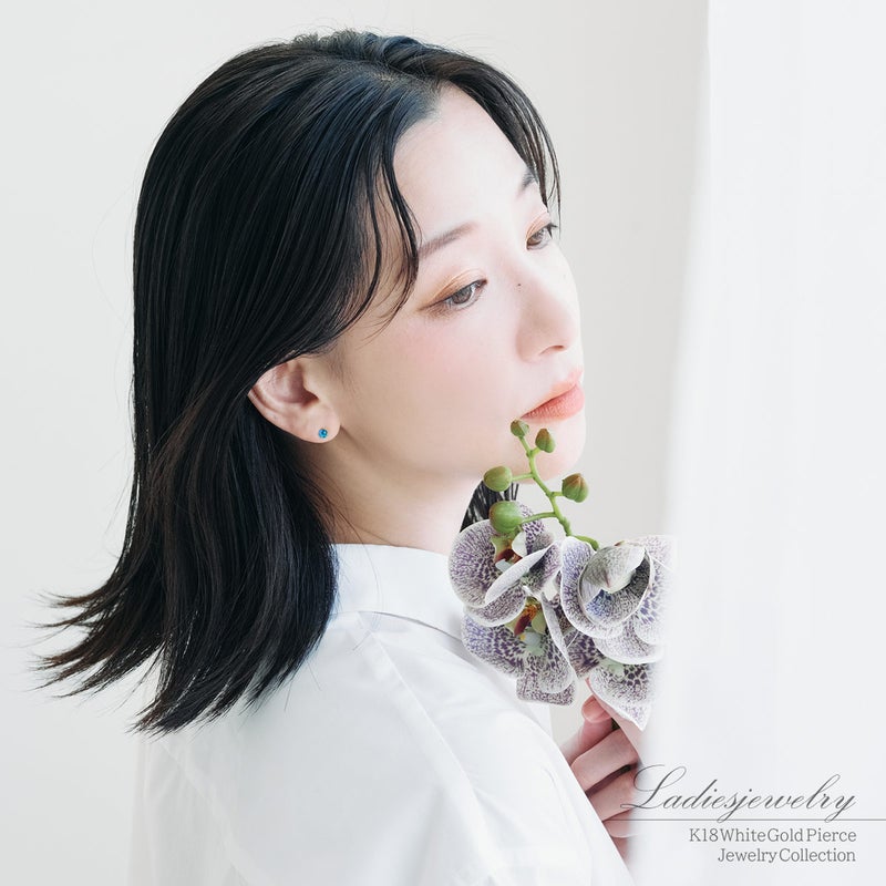 K18WG インディゴアパタイト ピアス_11