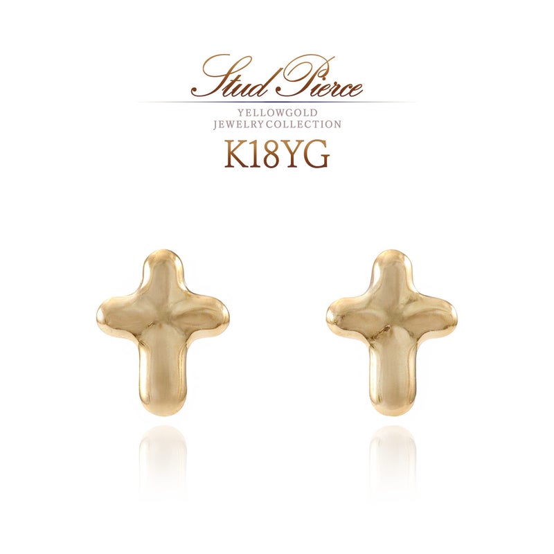 K18YG クロスモチーフ ピアス_01