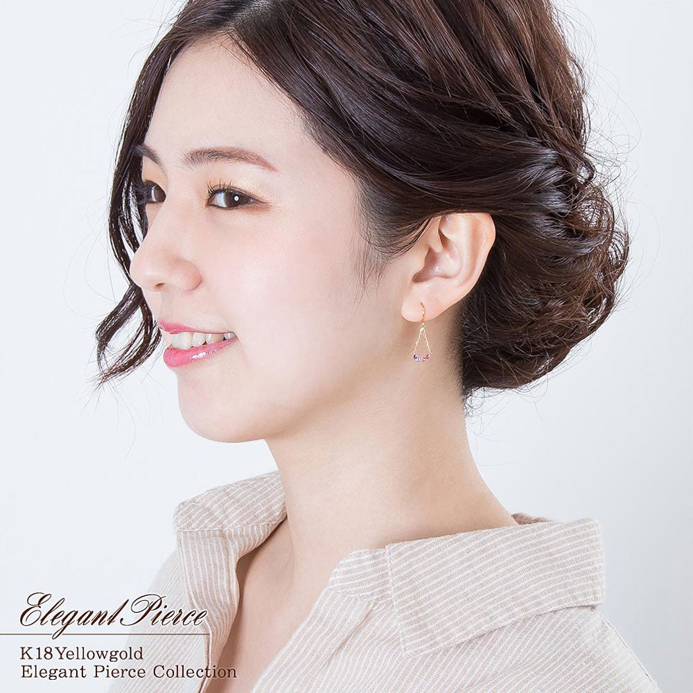 K18YG ルビー&タンザナイト&トルマリン&アメジスト ピアス_04