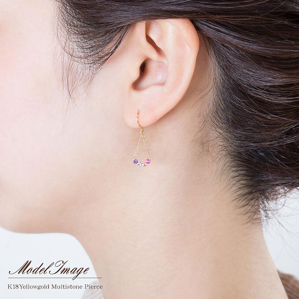 K18YG ルビー&タンザナイト&トルマリン&アメジスト ピアス_05
