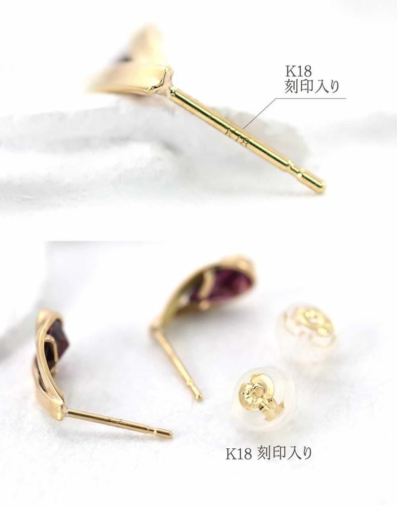 K18YG ロードライトガーネット ティアドロップピアス_05