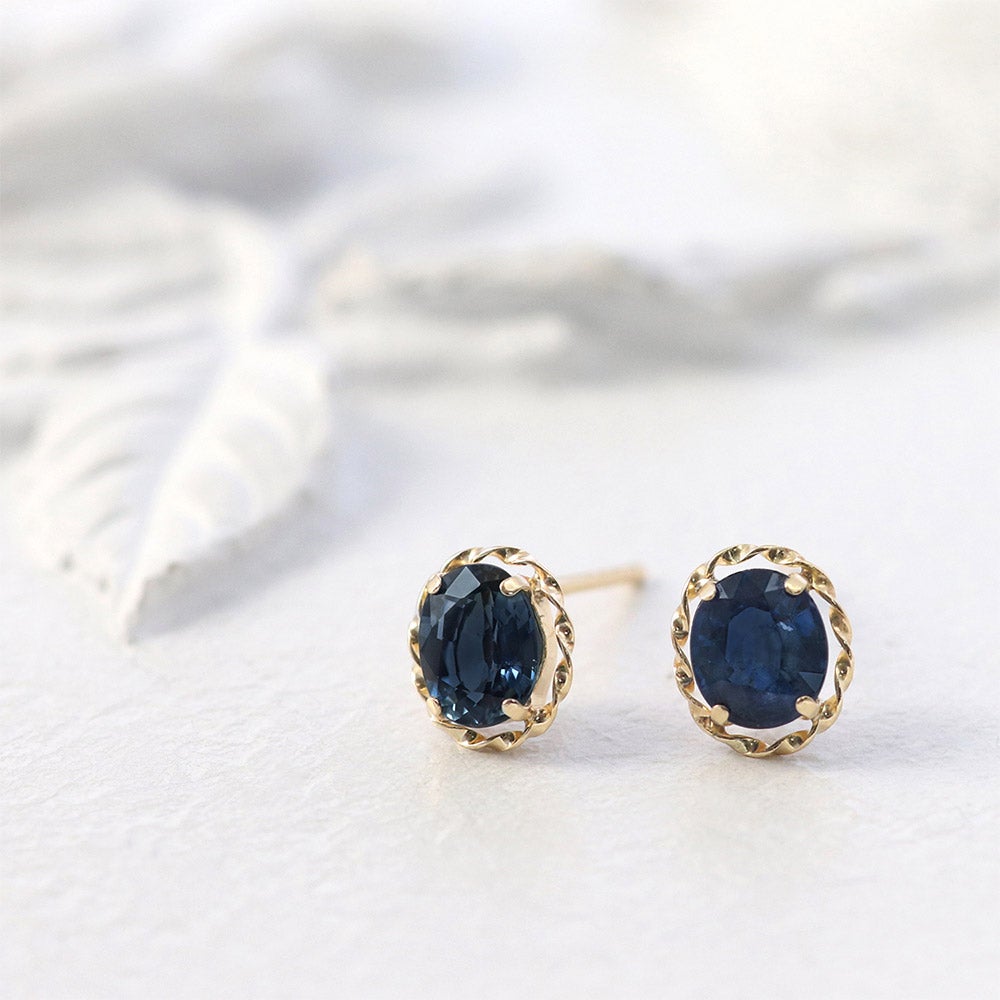 K18YG サファイア ピアス 9月 誕生石_02