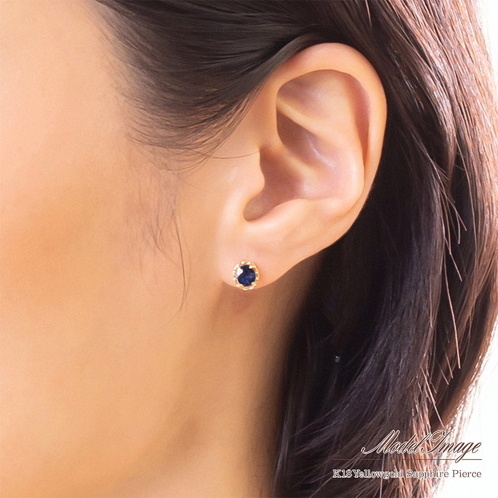 K18YG サファイア ピアス 9月 誕生石_05