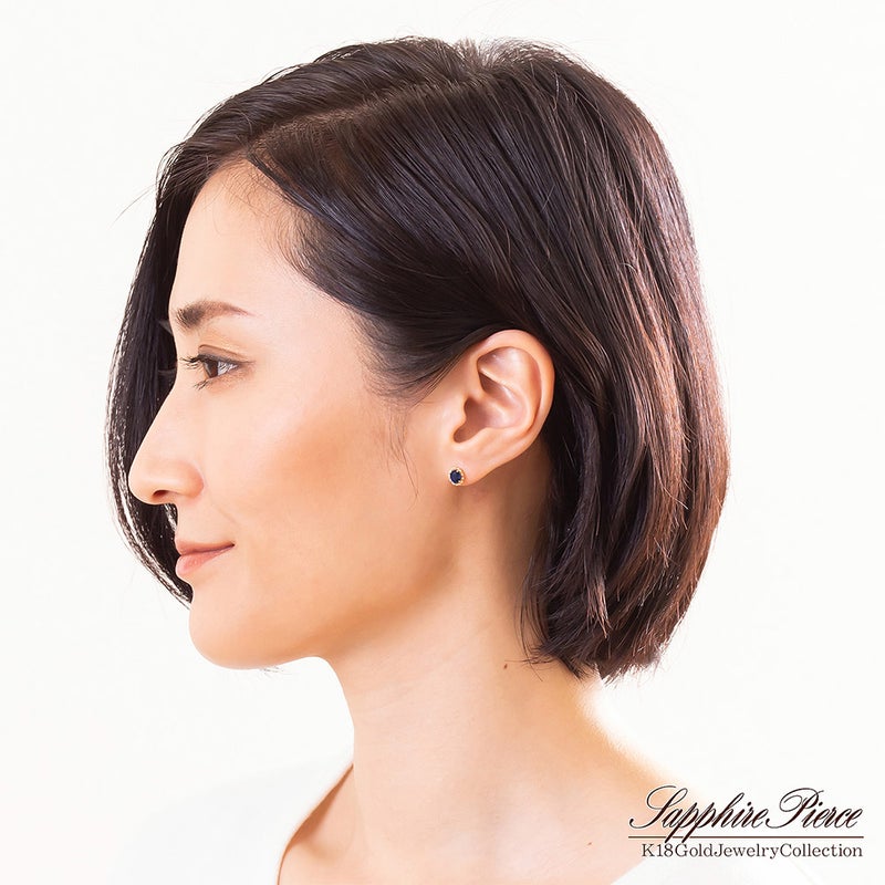 K18YG サファイア ピアス 9月 誕生石_10