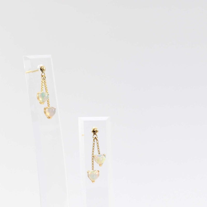 K18YG オパール ハートピアス 10月の誕生石_03