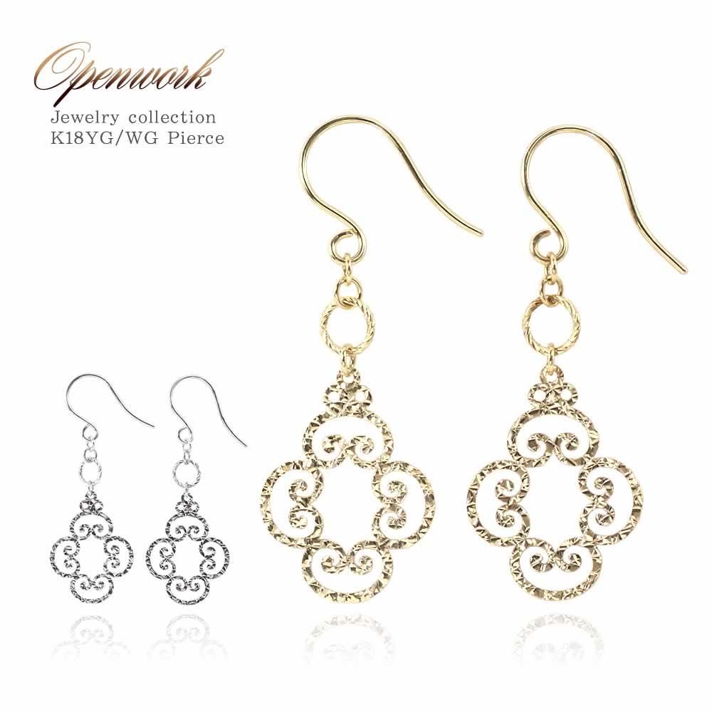 K18 フラワー フックピアス_01