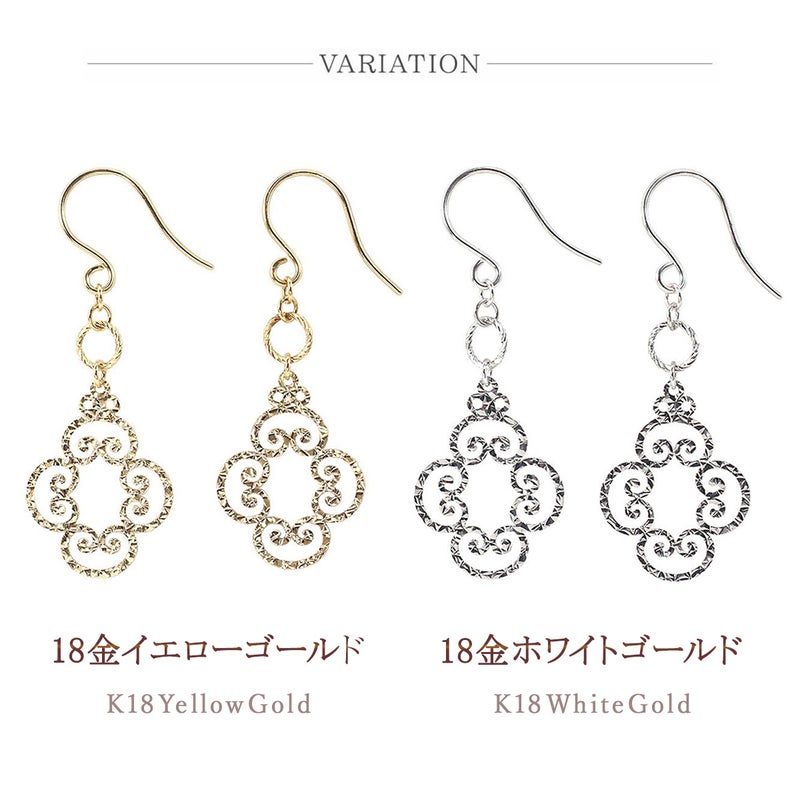 K18 フラワー フックピアス_04