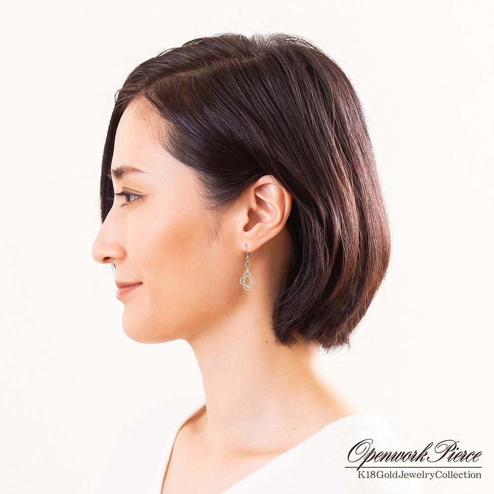 K18 フラワー フックピアス_10