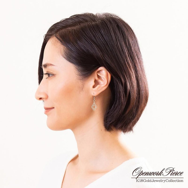 K18 フラワー フックピアス_10