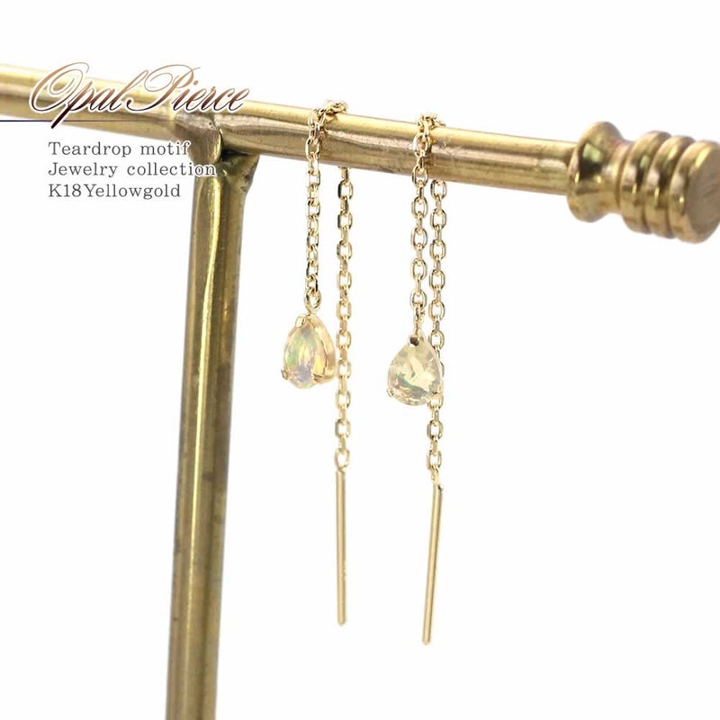 K18YG エチオピアオパール ピアス 10月の誕生石_01