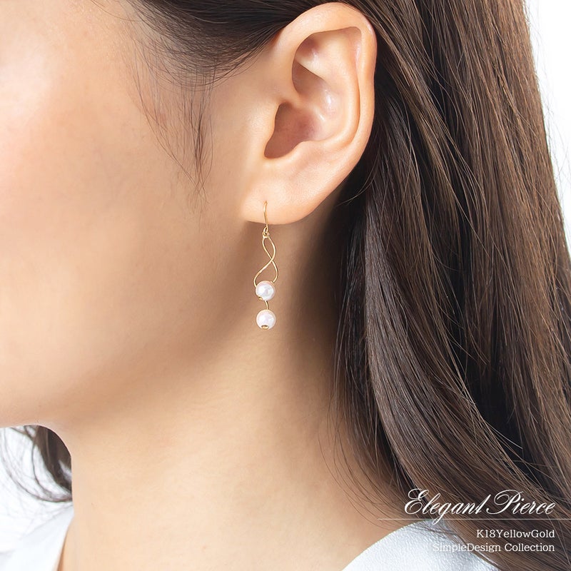 K18YG アコヤ真珠 フックピアス_10