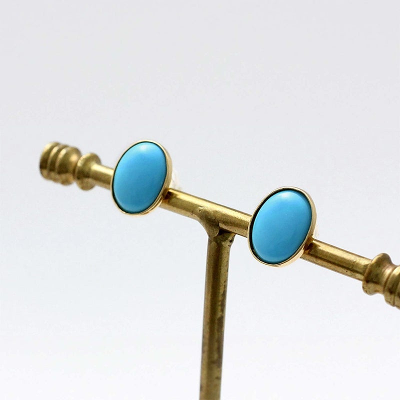 K18YG ターコイズ (トルコ石) ピアス_02