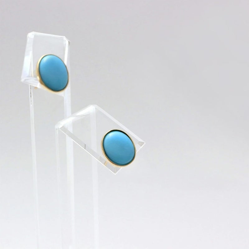 K18YG ターコイズ (トルコ石) ピアス_04