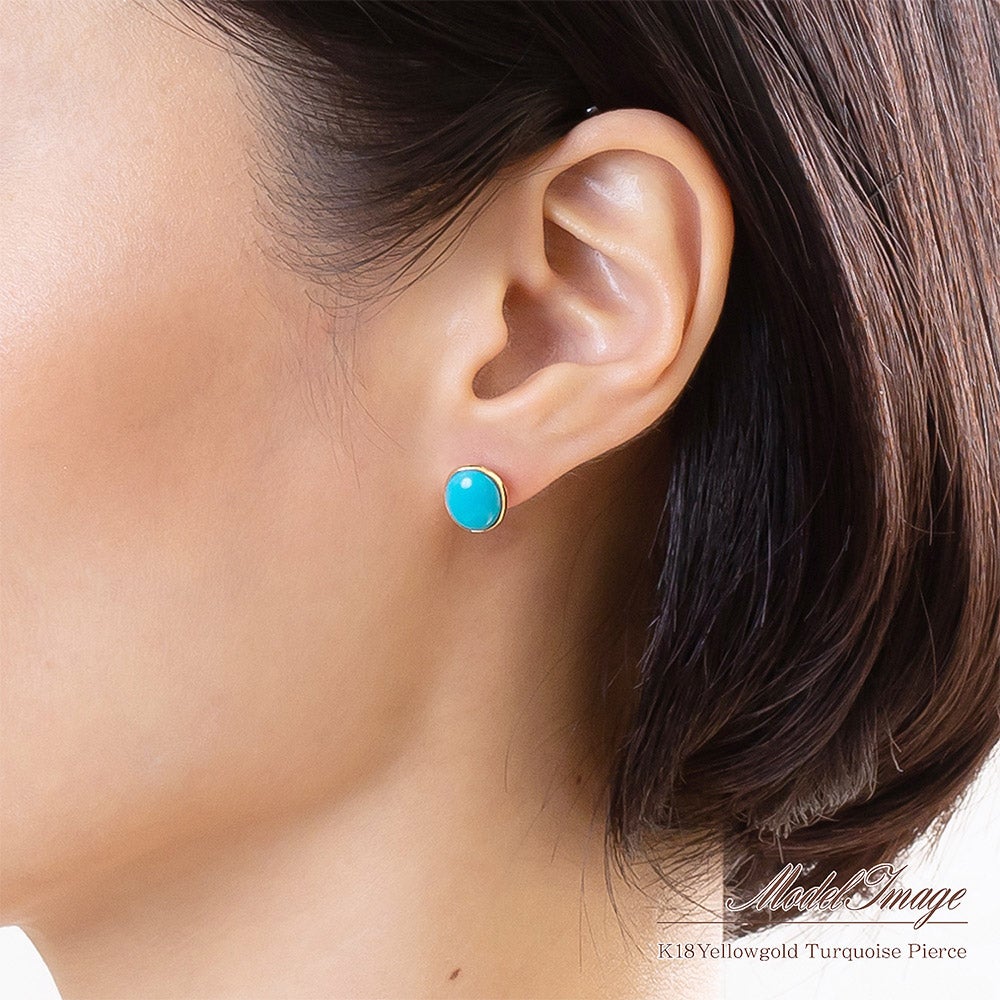 K18YG ターコイズ (トルコ石) ピアス_05