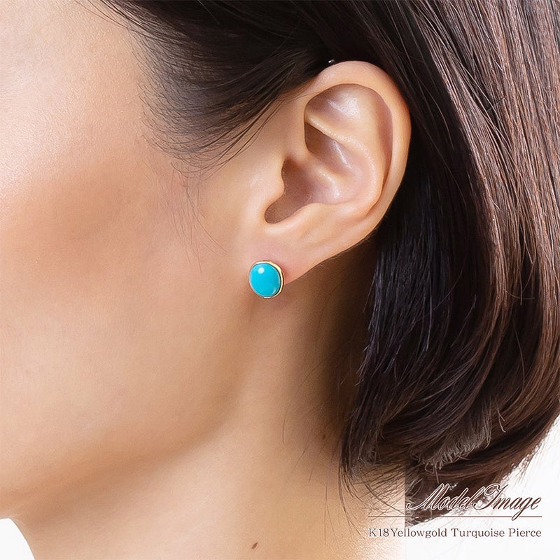 K18YG ターコイズ (トルコ石) ピアス_05