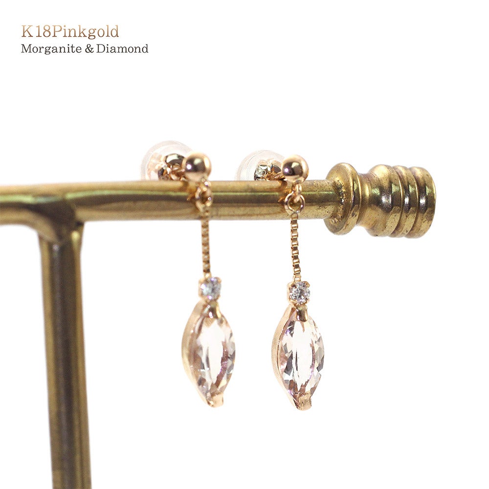 K18PG モルガナイト＆ダイヤモンド  ピアス_09