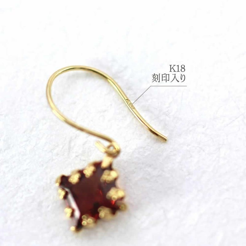 K18YG ガーネット フックピアス_05