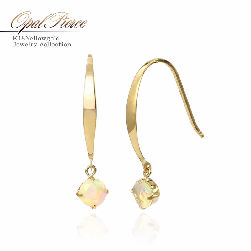 K18YG オパール フックピアス 10月の誕生石_01