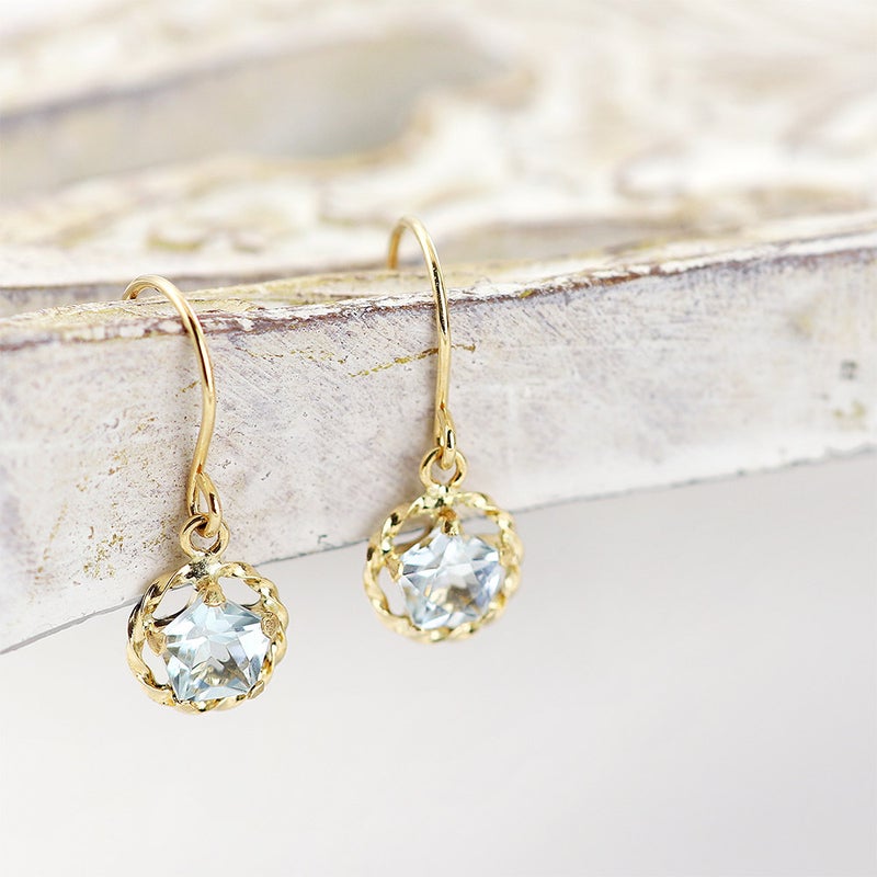 K18YG スカイブルートパーズ ピアス 11月誕生石_10