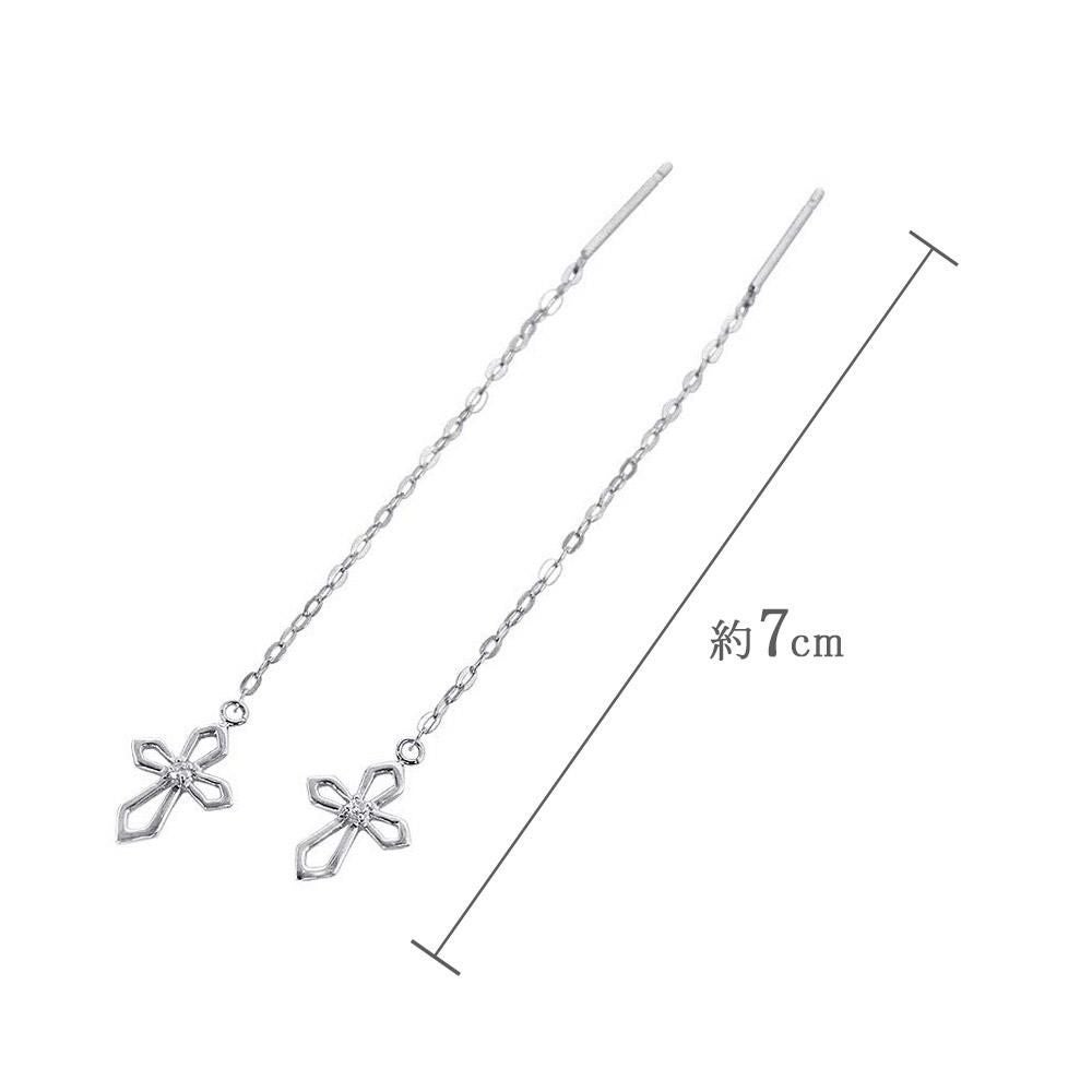 K18 ダイヤモンド クロス アメリカンピアス_05