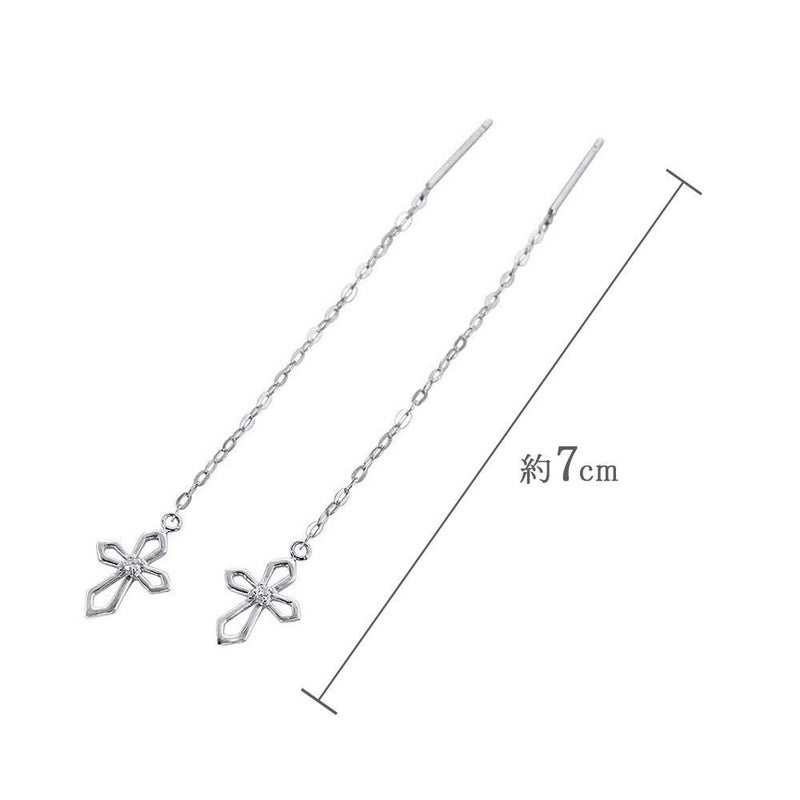 K18 ダイヤモンド クロス アメリカンピアス_05