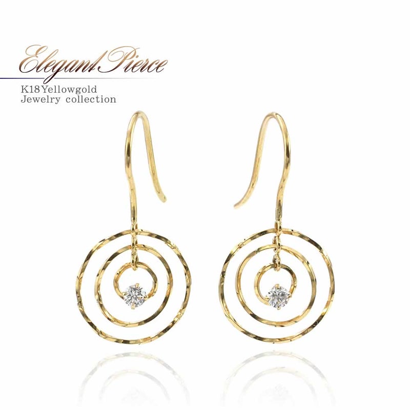 K18YG スーパーキュービックジルコニア ピアス_01