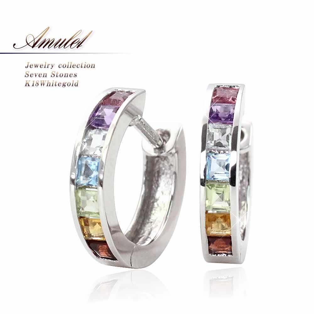 K18WG アミュレット フープピアス_01