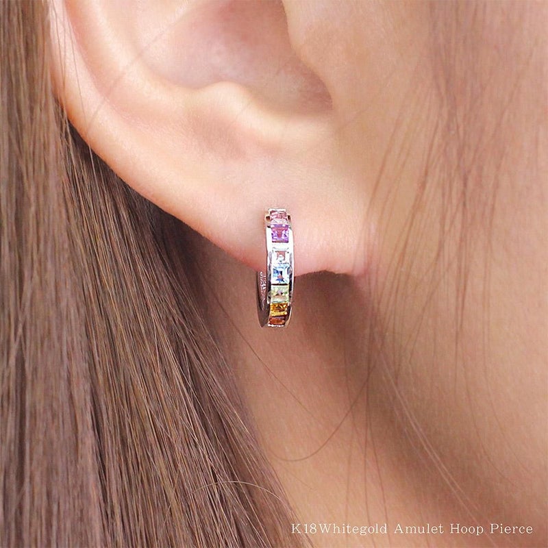 K18WG アミュレット フープピアス_12