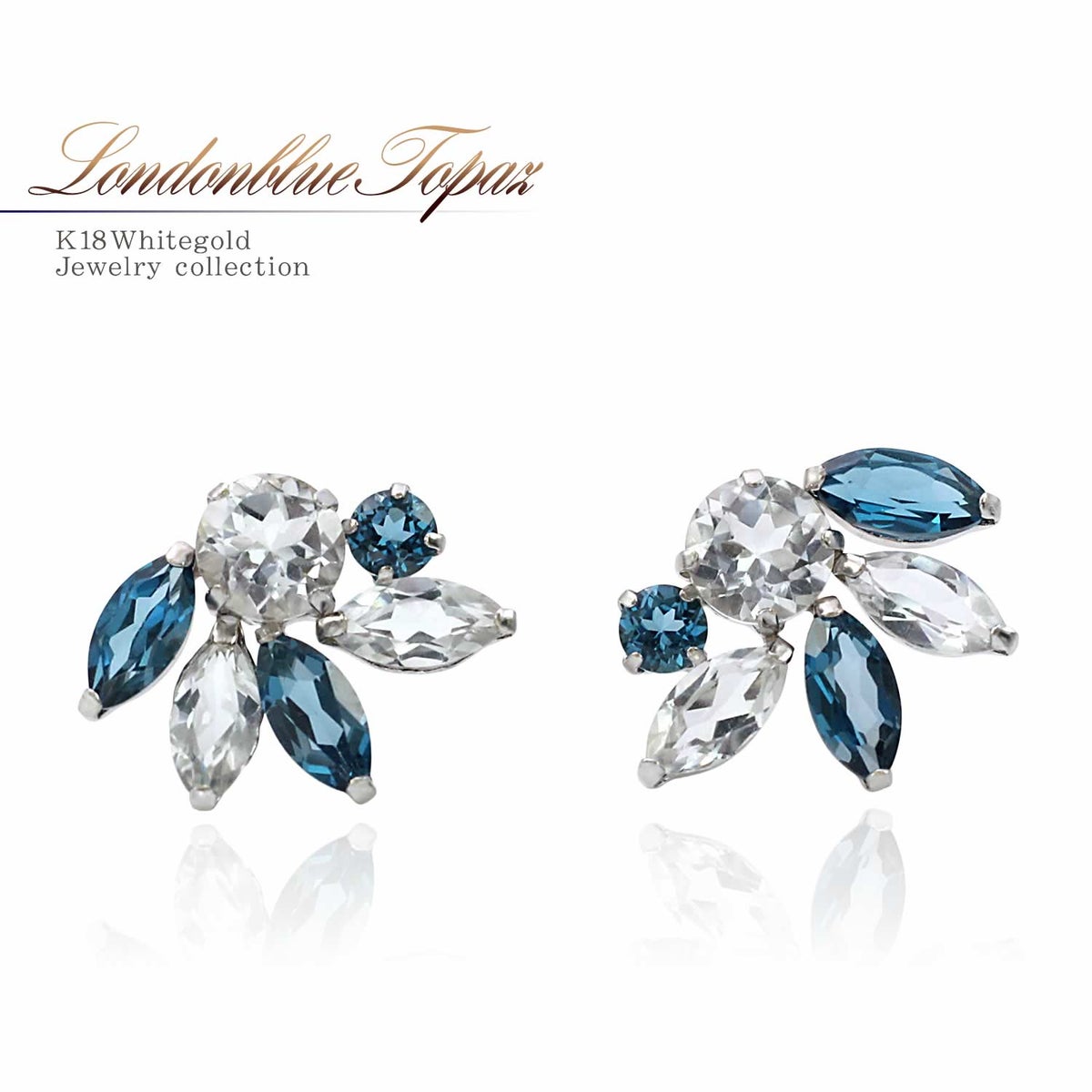 K18WG ロンドンブルートパーズ＆ホワイトトパーズ ピアス_01