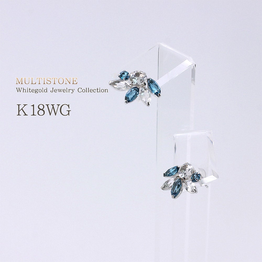 K18WG ロンドンブルートパーズ＆ホワイトトパーズ ピアス_04
