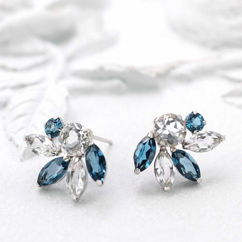 K18WG ロンドンブルートパーズ＆ホワイトトパーズ ピアス_10