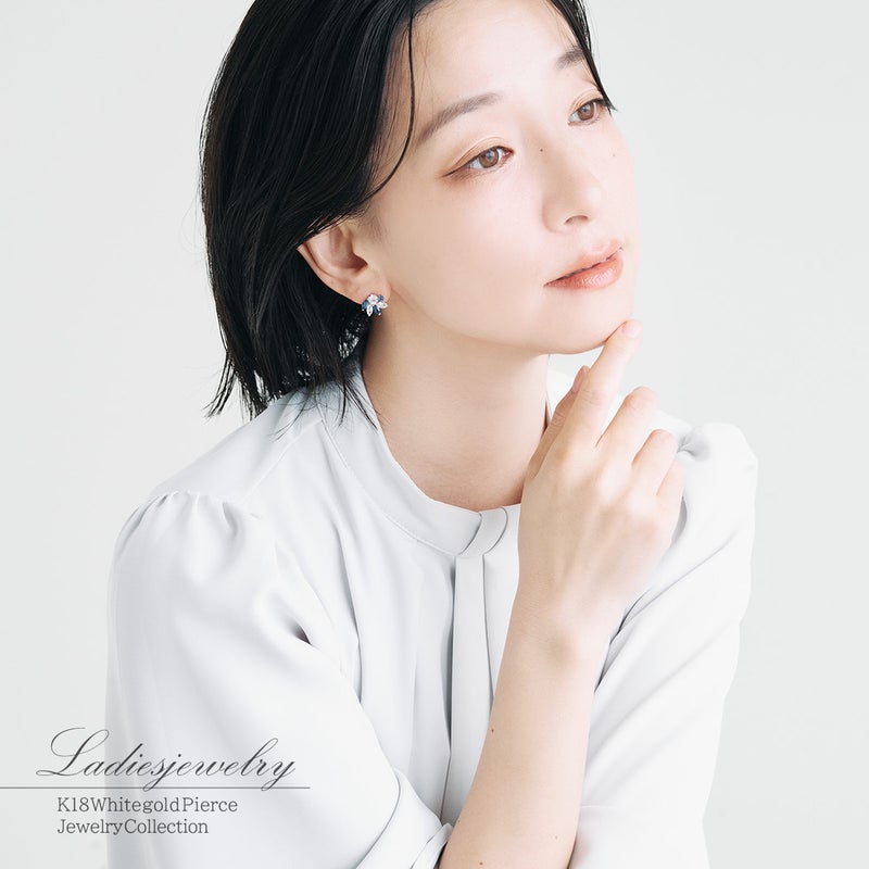 K18WG ロンドンブルートパーズ＆ホワイトトパーズ ピアス_11