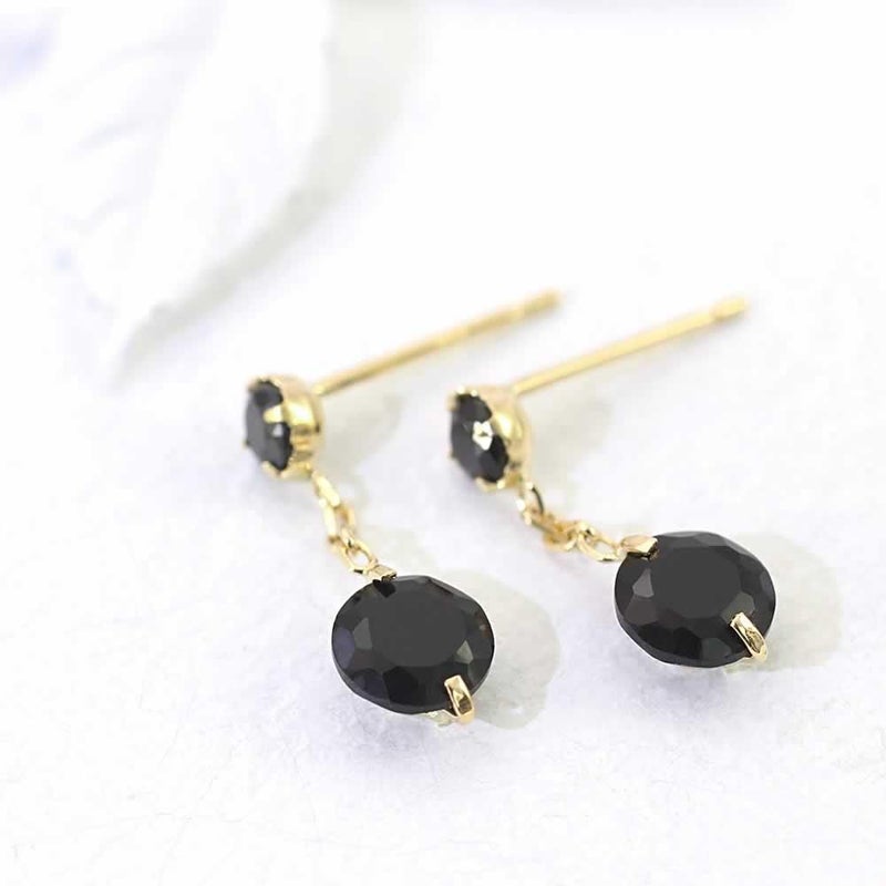 K18YG  オニキス ピアス_02