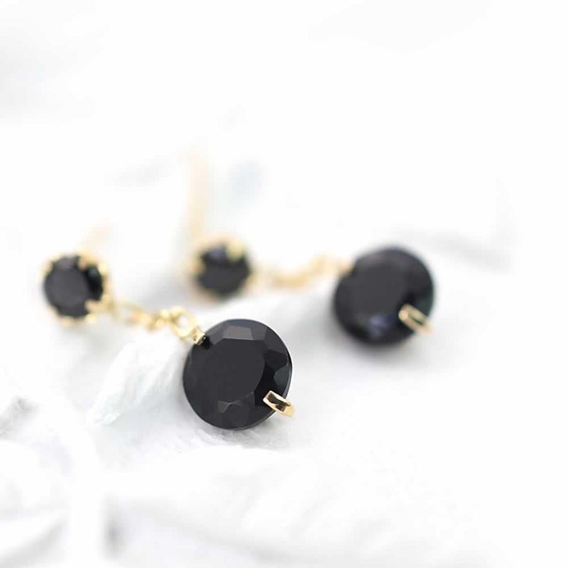 K18YG  オニキス ピアス_03