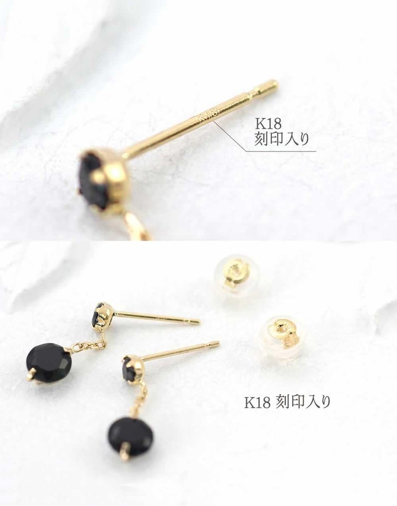 K18YG  オニキス ピアス_05