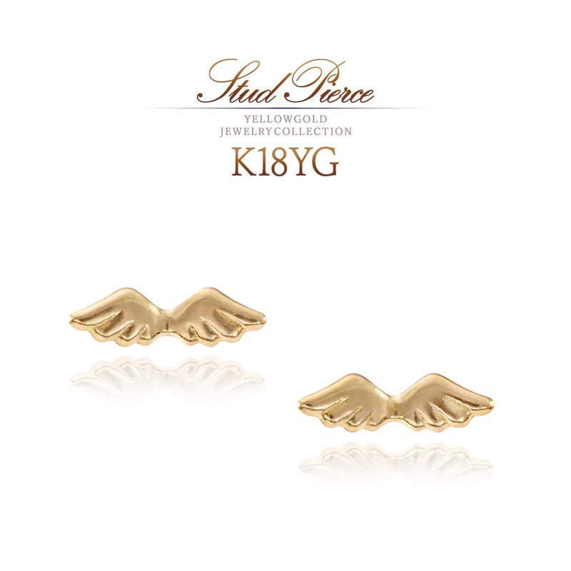 K18YG 翼モチーフ ピアス_01